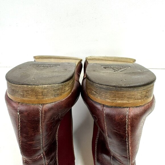 John Fluevog Mens Size 10 Chelsea Boots Radio RCI BBC Burgundy Leather Ankle - Picture 10 of 12